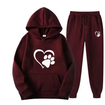 Dog Print Hoodie And Pants