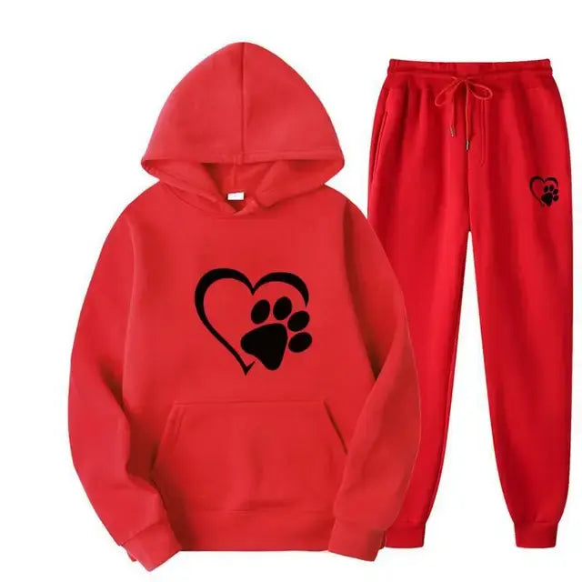 Dog Print Hoodie And Pants