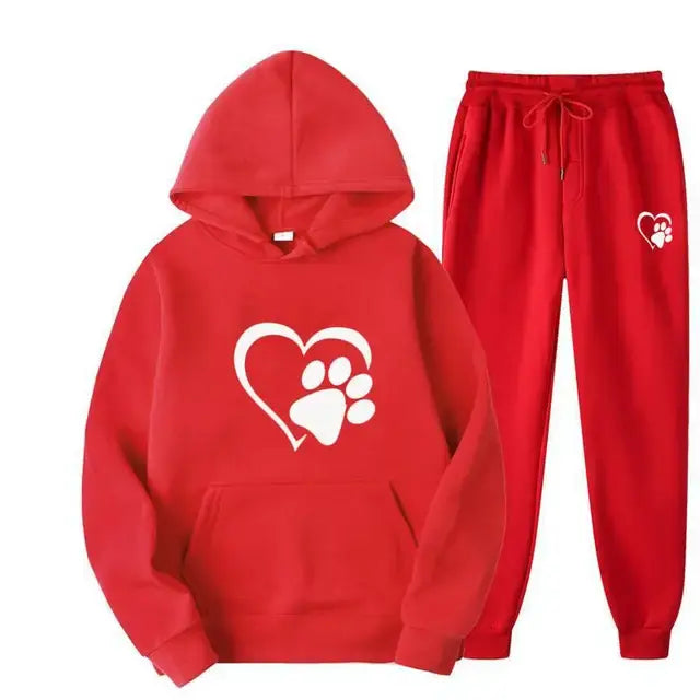 Dog Print Hoodie And Pants