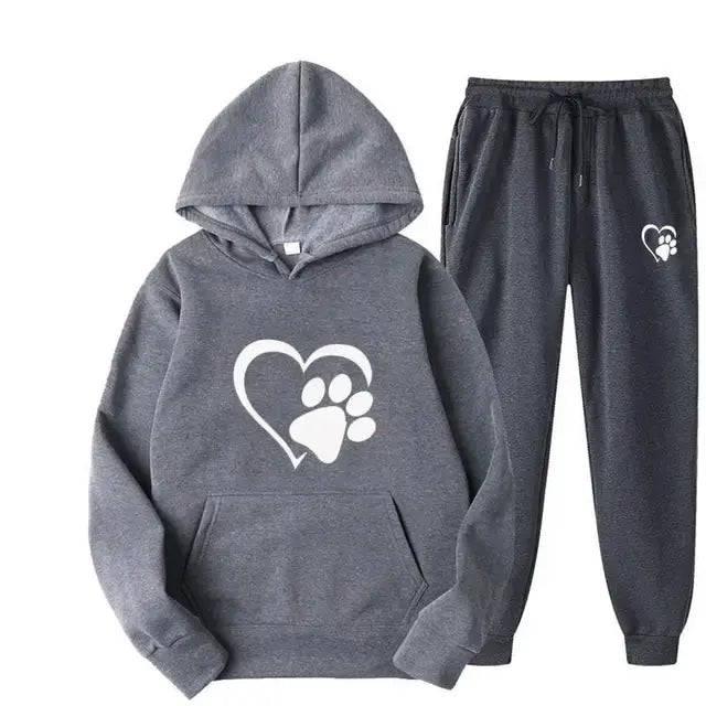 Dog Print Hoodie And Pants