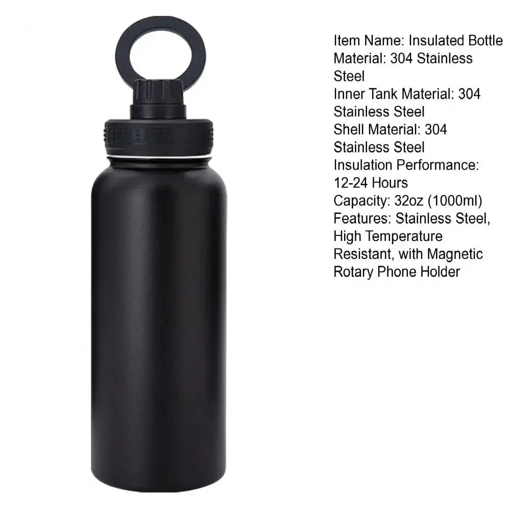 1000ml Insulated Water Bottle With Magnetic Phone Mount