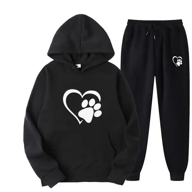 Dog Print Hoodie And Pants