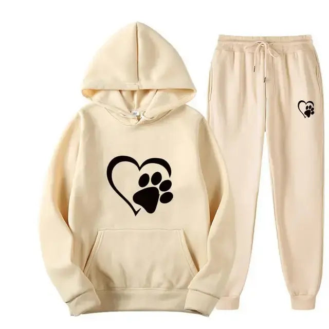 Dog Print Hoodie And Pants