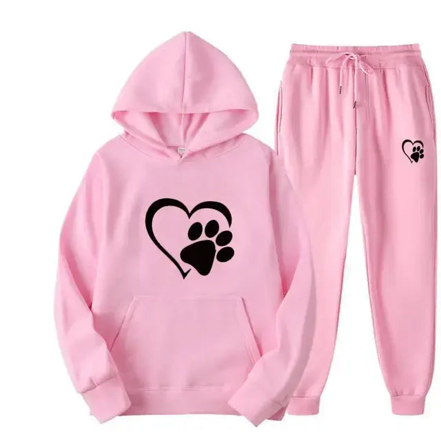 Dog Print Hoodie And Pants